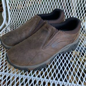 Merrell Moab Adventure Moc Mens Shoes Size 9 Brown Black Leather J91837